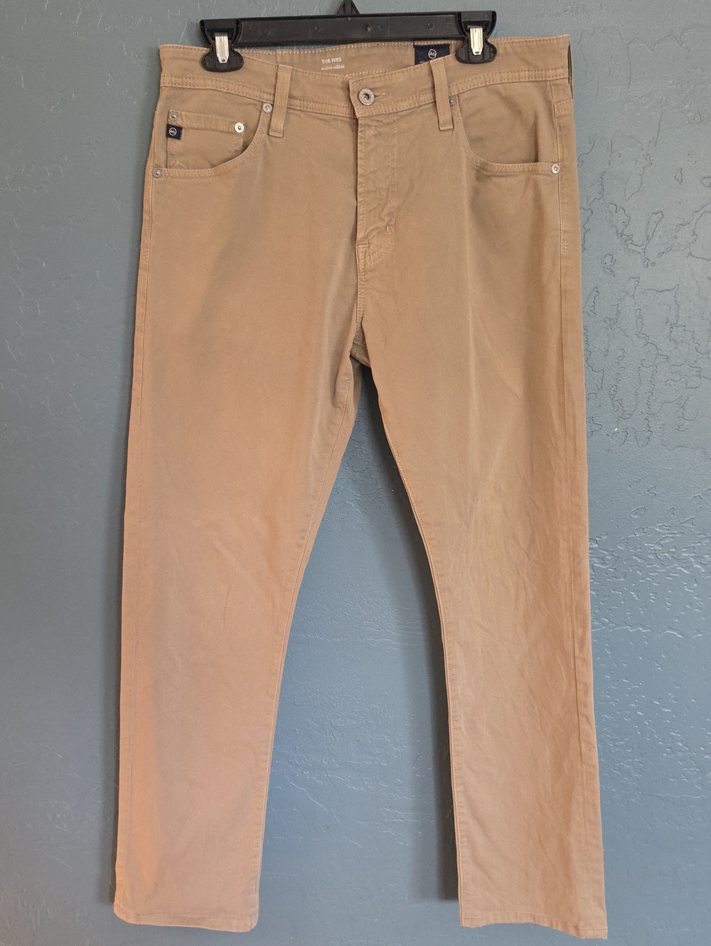 Ag Adriano Goldschmied The Ives Straight Leg Chinos in Tan